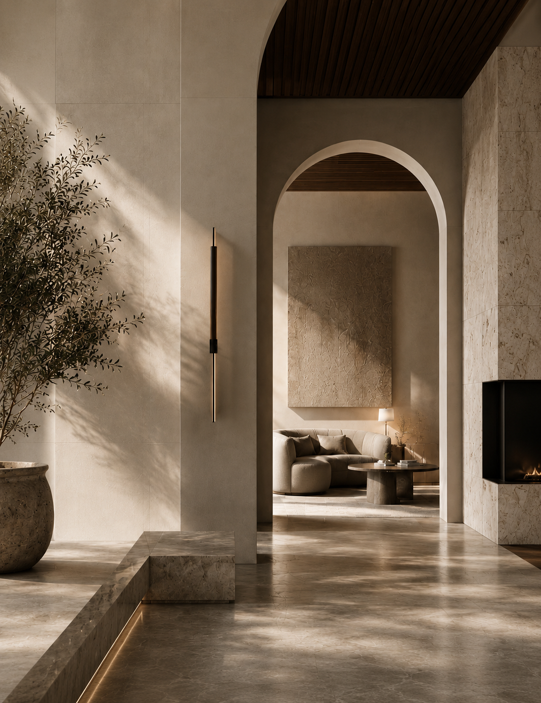 OST-RICH interior with a calm architectural lounge setting